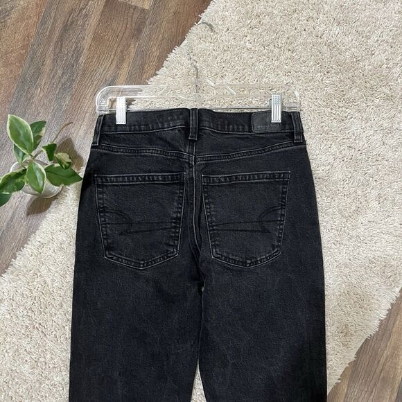 American Eagle 4 Long Black Retro Whiskered High Rise '90s Skinny Jeans - Picture 4 of 7